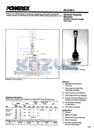 R6100230XXYZ datasheet - 200V, 300A general purpose single diode