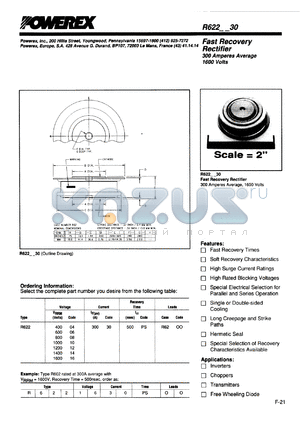 R6220630PS datasheet - 600V, 300A fast recovery single diode