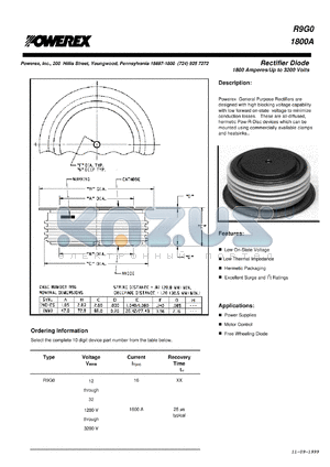 R9G00618 datasheet - 600V, 1800A general purpose single diode