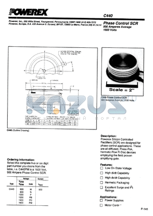 C440B datasheet - 200V, 900A phase control single thyristor