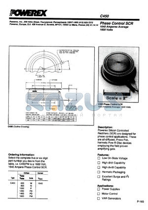 C450B datasheet - 200V, 1640A phase control single thyristor