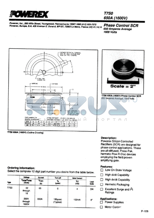 T7S0066504DN datasheet - 600V, 650A phase control single thyristor