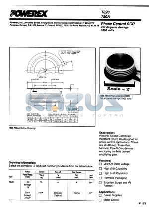 T820087504DH datasheet - 800V, 750A phase control single thyristor