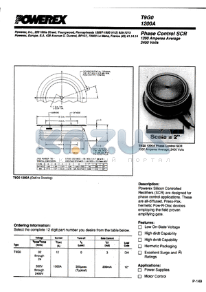 T9G0101203DH datasheet - 1000V, 1200A phase control single thyristor