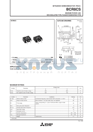 BCR10CS-8L datasheet - 400V, 10A triac