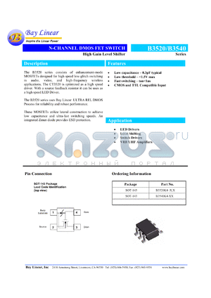 B3540K4 datasheet - N-channel DMOS FET switch with high gain level shifter