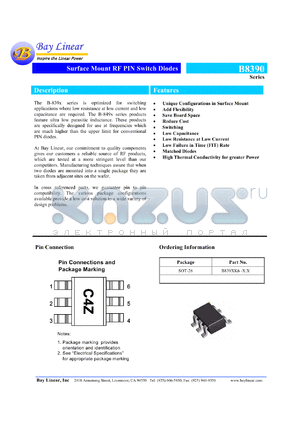 B8390K6-4.5 datasheet - 4.5V surface mount RF PIN switch diode