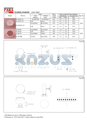 R-2202EG-5V datasheet - Light bar hi.effi red/green