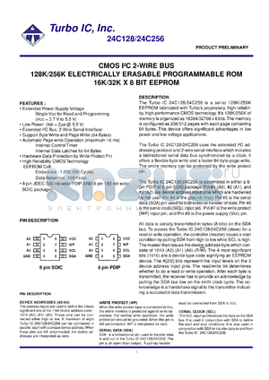 TU24C256CP3 datasheet - CMOS IIC 2-wire bus. 256K electrically erasable programmable ROM. 32K x 8 bit EEPROM. Voltage 2.7V to 5.5V.