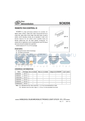 SC8206N4 datasheet - 0.3-6V remote fan control IC