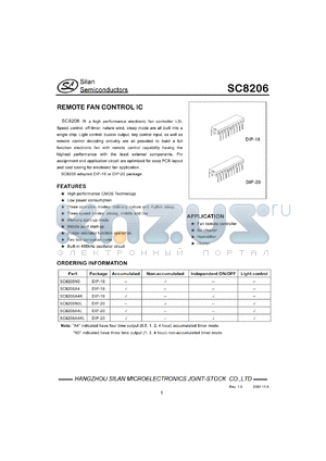 SC8206N4K datasheet - 0.3-6V remote fan control IC