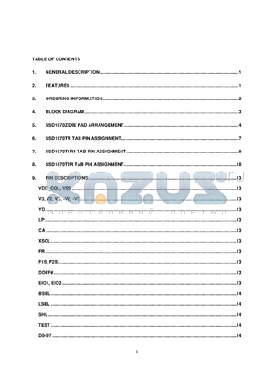 SSD1870TZ datasheet - 3.0-3.6V MLA column (segment) driver