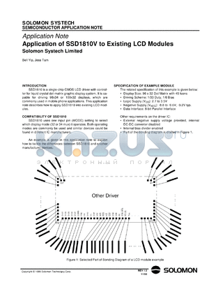 SSD1810V datasheet - 2.7-3.5V LCD module