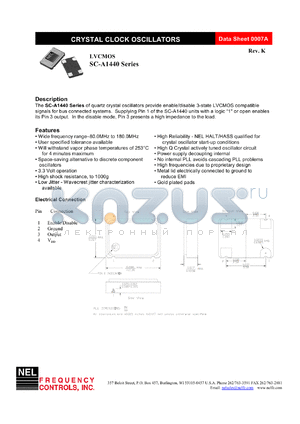 SCA144B datasheet - 3.3 V, +/-50 ppm, LVCMOS crystal clock oscillator