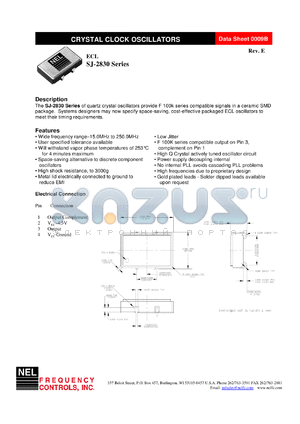 SJ283C datasheet - 5 V, +/-100 ppm, ECL crystal clock oscillator