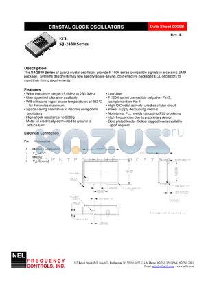 SJ2830 datasheet - 5 V, +/-100 ppm, ECL crystal clock oscillator