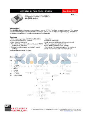 HKA2909 datasheet - 3.3 V,customer specific, differential positive ECL crystal clock oscillator