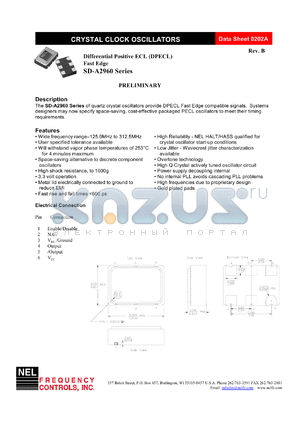 SD2969 datasheet - 5 V, customer specific, differential positive ECL fast edge  crystal clock oscillator