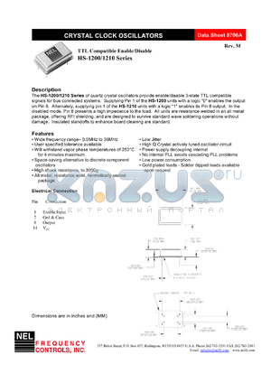 SM120C datasheet - 5 V, +/-100 ppm, TTL compatible enable/disable crystal clock oscillator