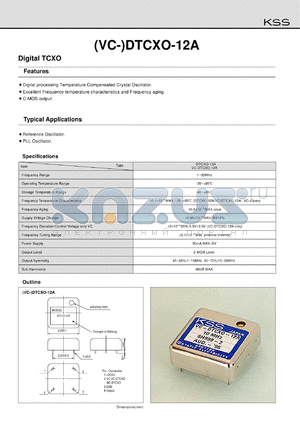 VC-DTCXO-12A datasheet - 1-32 MHz, digital TCXO