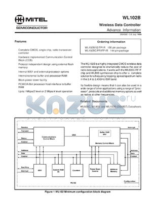 WL102IG datasheet - 4V wireless data controller