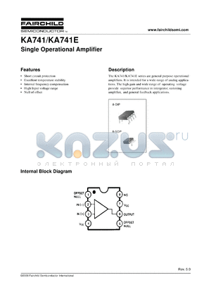 KA741E datasheet - Single operational amplifier