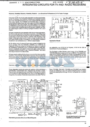 TDA1940 datasheet - Line circuit for TV receivers