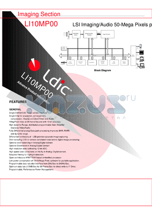 LI10MP00 datasheet - LSI imaging/audio 50-mega pixels device with single CMOS/CCD image sensor interface