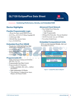 QL7120-5PS484M datasheet - Combining performance, density and embedded RAM.