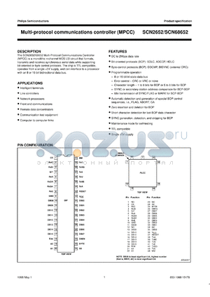 SCN6852AC2F40 datasheet - 5 V, multi-protocol communication controller