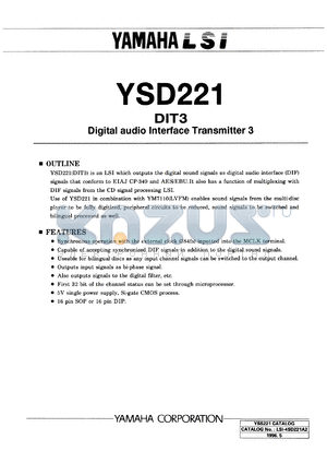 YSD221-D datasheet - 5V; DIT3: digital audio interface transmitter 3