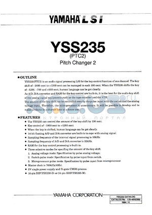 YSS235-D datasheet - 5V; PTC2: pitch changer 2