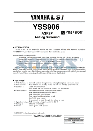 YSS906-N datasheet - 0.3/5.5V; ASR2P: analog surround