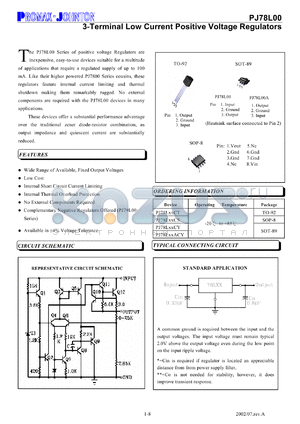 PJ78L00ACY datasheet - 35V; 3-terminal low current positive voltage regulator