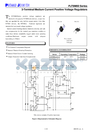 PJ78M00CZ datasheet - 35V; 3-terminal low current positive voltage regulator