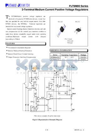 PJ78M00CP datasheet - 35V; 3-terminal low current positive voltage regulator