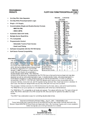 TM2797 datasheet - Floppy disk formattericontroller family