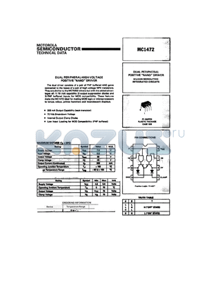 MC1472P1 datasheet - Dual peripherial-high-voltage positive 