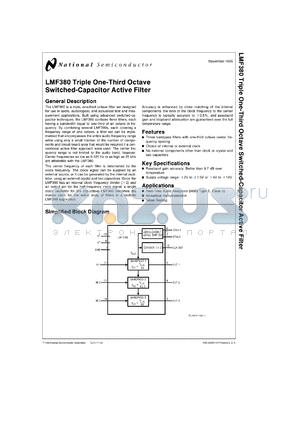 LMF380CIJ datasheet - Triple One-Third Octave Switched-Capacitor Active Filter