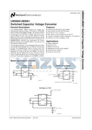 LM2660MDA datasheet - Switched Capacitor Voltage Converter