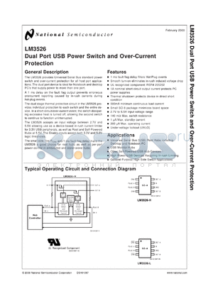 LM3526-HMWC datasheet - Dual Port USB Power Switch and Over-current Protection