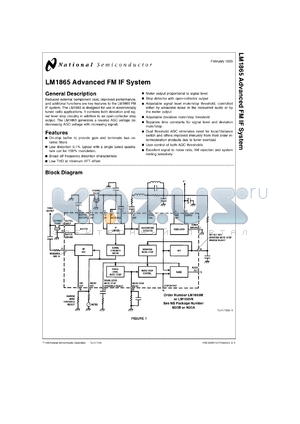 LM1865MX datasheet - Advanced FM IF System