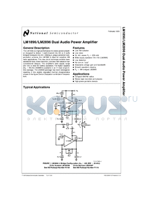 LM1896N-1 datasheet - Dual Audio Power Amplifier