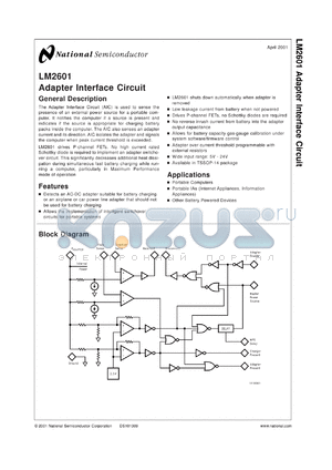 LM2601MTCEVAL datasheet - Adapter Interface Circuit