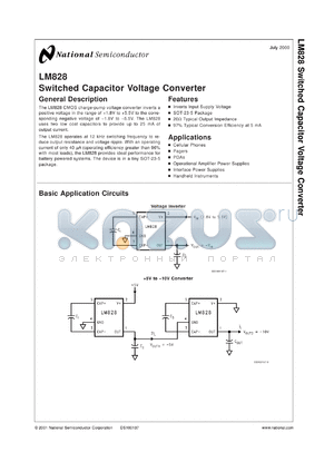 LM828MDC datasheet - Switched Capacitor Voltage Converter