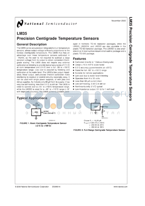 LM35DP datasheet - Precision Centigrade Temperature Sensor