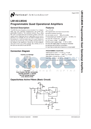 LM346J datasheet - Programmable Quad Operational Amplifier