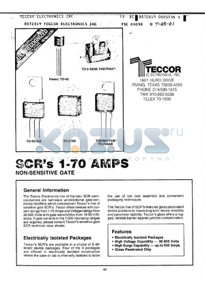 S1016R datasheet - Thyristor, 16 amperes, 100 volt