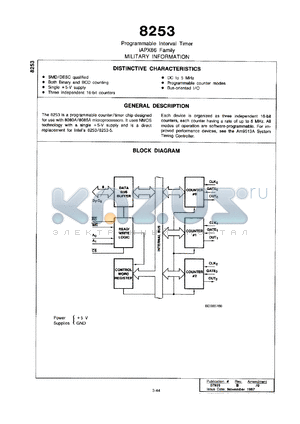 P8253-5/BJA datasheet - Programmable interval timer