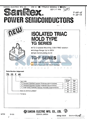 TG35F60 datasheet - Isolated triac, 600V